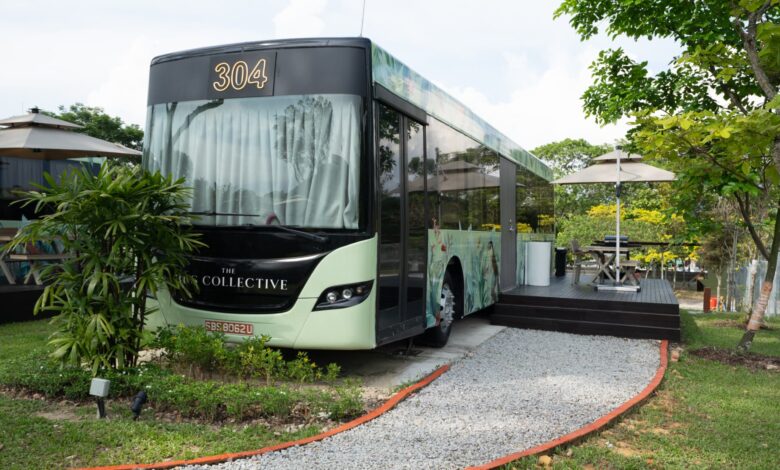A new luxury hotel with rooms made from buses opens in Singapore