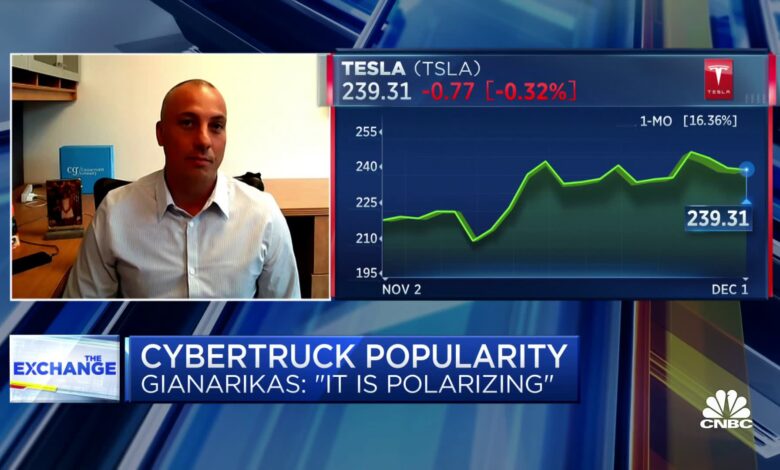 Tesla's Cybertruck is an 'awesome' yet polarizing vehicle, says Canaccord's George Gianarikas