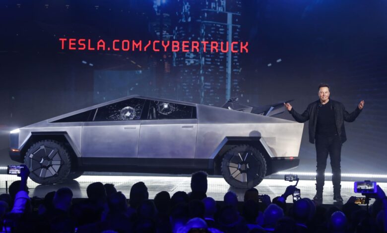 Elon Musk takes stage at Tesla Cybertruck deliveries event in Austin